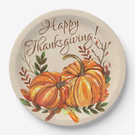 Thanksgiving Pumpkins Papieren Bordje (Voorkant)