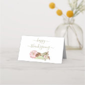 Thanksgiving Pumpkins Pink Ivory Sage Place Card Plaatskaartje (Achterkant)