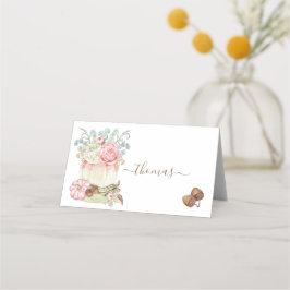 Thanksgiving Pumpkins Pink Ivory Sage Place Card Plaatskaartje