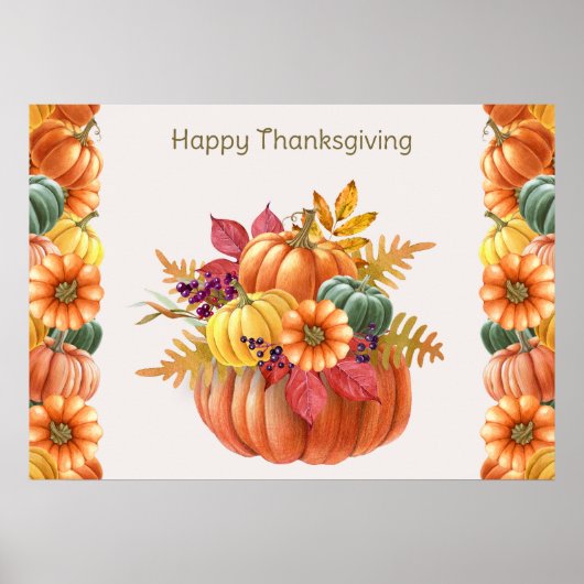 Thanksgiving Pumpkins Poster (Voorkant)