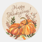 Thanksgiving Pumpkins Ronde Sticker (Voorkant)