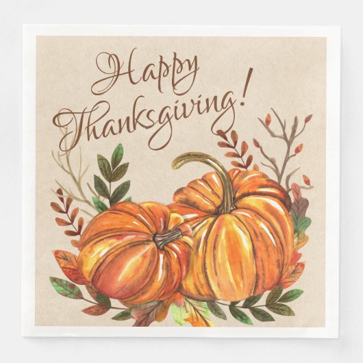Thanksgiving Pumpkins Servet (Voorkant)