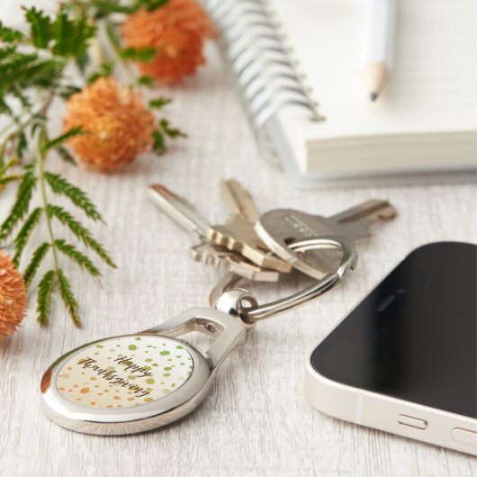 Thanksgiving Pumpkins Sleutelhanger (Zijkant)