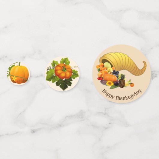 Thanksgiving Pumpkins Table Confetti (Achterkanten)