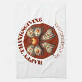 Thanksgiving pumpkins white &brown create your own theedoek (Verticaal)