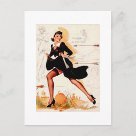 Thanksgiving Quaker Girl Pin Up Girl Feestdagenkaart