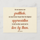 Thanksgiving Quote door John F. Kennedy 2-zijdig Briefkaart (Voorkant)