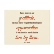 Thanksgiving Quote door John F. Kennedy 2-zijdig