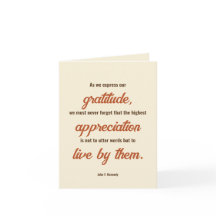 Thanksgiving Quote door John F. Kennedy Dinner