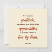 Thanksgiving Quote door John F. Kennedy Dinner Kaart (Voorkant)