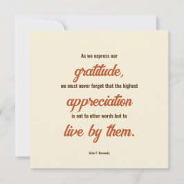 Thanksgiving Quote door John F. Kennedy Dinner Kaart