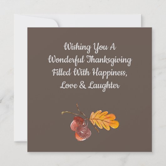 Thanksgiving Quote - Gratis, vreugde en geluk Kaart (Achterkant)