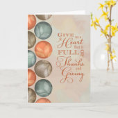 Thanksgiving Quote Hart Vol Bedankt en Geven Kaart (Gele Bloem)