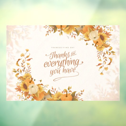 Thanksgiving Raamsticker (Vel 3)