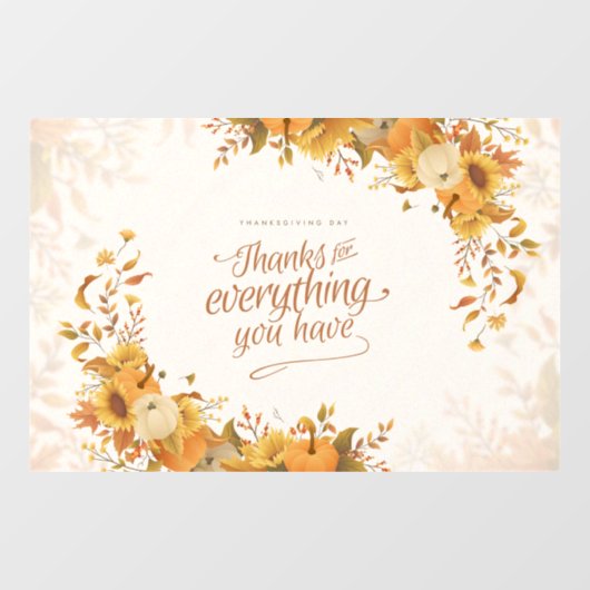 Thanksgiving Raamsticker (Vel)