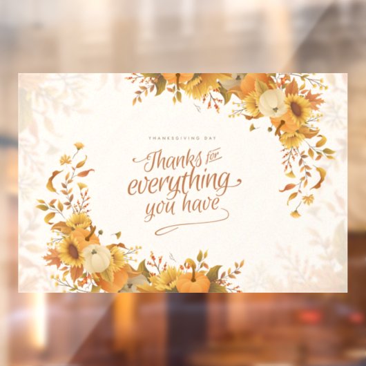 Thanksgiving Raamsticker (Vel 2)