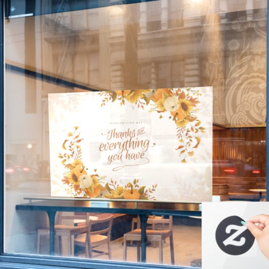 Thanksgiving Raamsticker (Cafe Raam)