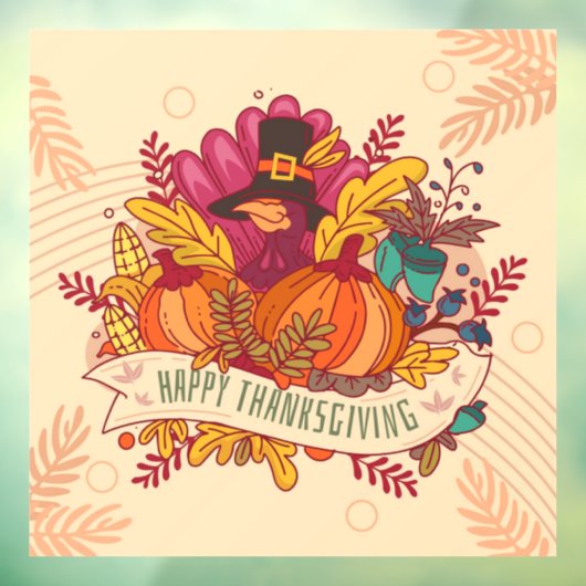 Thanksgiving Raamsticker (Vel 3)