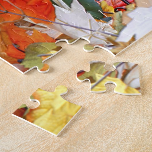 Thanksgiving Rag Doll onder najaarse Harvest Scene Legpuzzel (Zijkant)