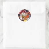 Thanksgiving Rag Doll onder najaarse Harvest Scene Ronde Sticker (Tas)