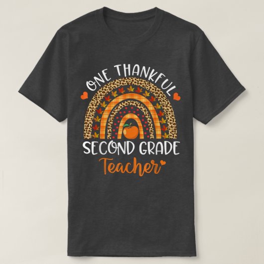 Thanksgiving Rai van één Thankful Second Grade T-shirt (Design voorkant)