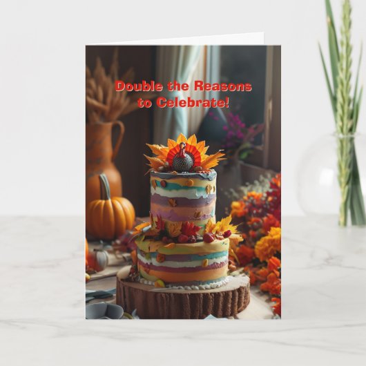 Thanksgiving Rainbow Delight Verjaardag Kaart (Voorkant)