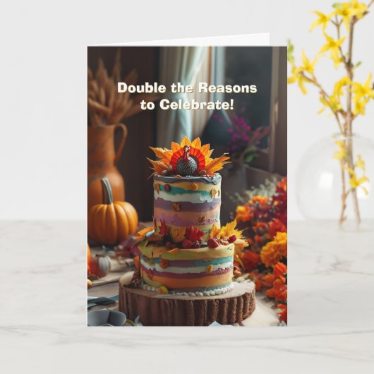 Thanksgiving Rainbow Delight Verjaardag Kaart (Gele Bloem)