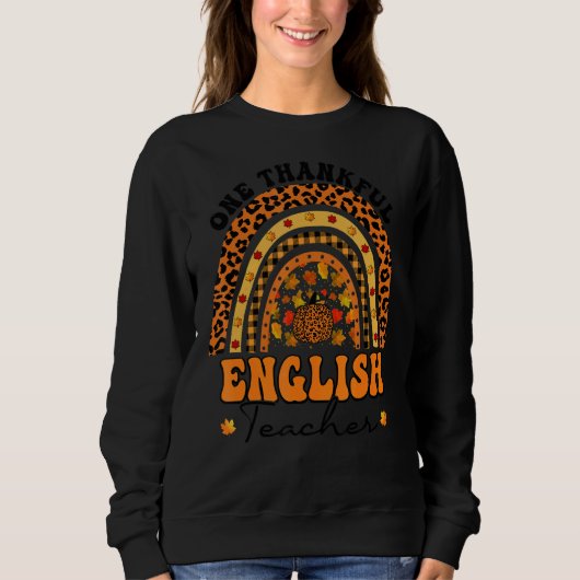 Thanksgiving Rainbow Leopard One Thankful English Trui (Voorkant)