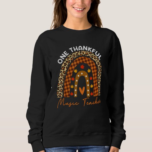 Thanksgiving Rainbow Leopard One Thankful Music Te Trui (Voorkant)