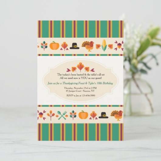 Thanksgiving Randen Uitnodiging (Staand voorkant)