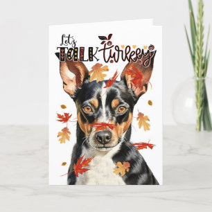 Thanksgiving Rat Terrier Dog Laten we Turkije prat Feestdagen Kaart