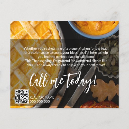 Thanksgiving Real Estate Postcard, Let’s Make You Flyer (Achterkant)