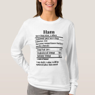 Thanksgiving Recept Ham Nutrition Facts.w T-shirt