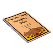 Thanksgiving Recipes Pumpkin Sunflowers Gratitude Notitieboek (Rechterzijde)