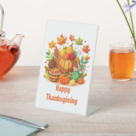 Thanksgiving Reclamebord Met Voetstuk
