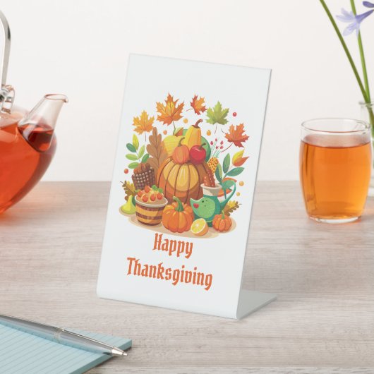 Thanksgiving Reclamebord Met Voetstuk (Insitu)