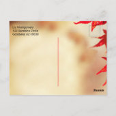 Thanksgiving Red Autumn verliest Sjabloon grens Briefkaart (Achterkant)