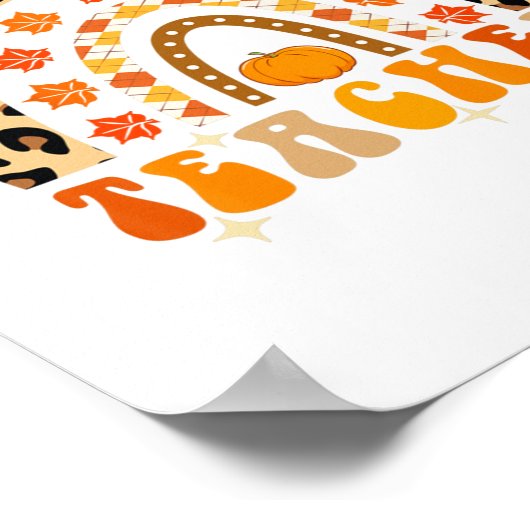 Thanksgiving regenboogluipaard met dank poster (Hoek)