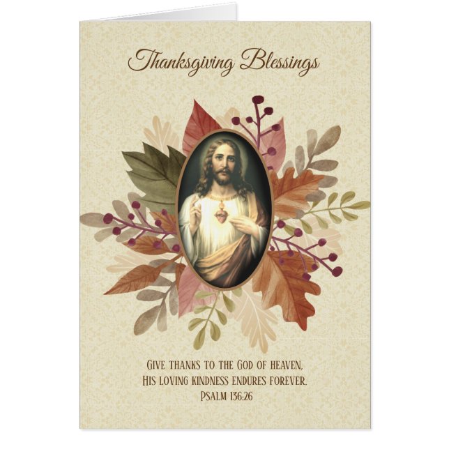 Thanksgiving Religieus heilig hart van Jezus (Voorkant)