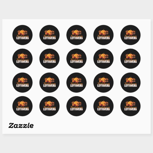Thanksgiving restjes Creatieve Casual meme Ronde Sticker (Vel)