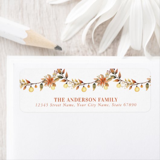 Thanksgiving retouradreslabels etiket (Insitu)