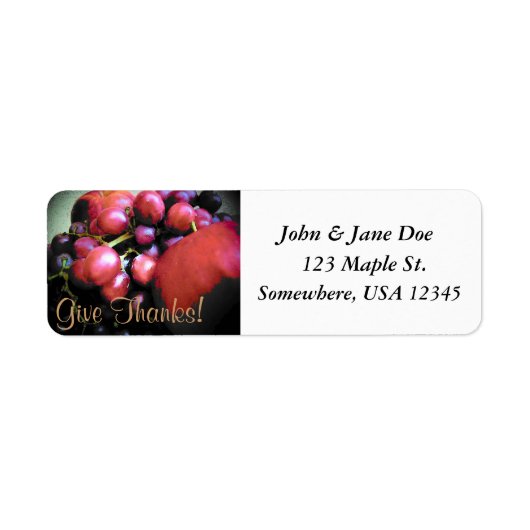 Thanksgiving retourlabel etiket (Voorkant)