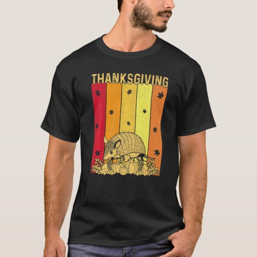 Thanksgiving Retro Armadillo Matching Family Pajam T-shirt (Voorkant)