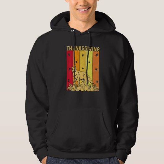 Thanksgiving Retro Coyote Matching Family Pajamas Hoodie (Voorkant)