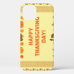 Thanksgiving: retro geborduurd kaartontwerp. Case-Mate iPhone case