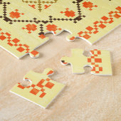 Thanksgiving: retro geborduurd kaartontwerp. legpuzzel (Zijkant)