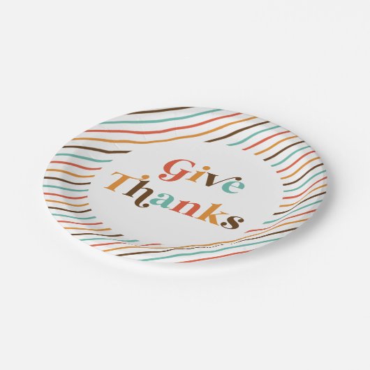 Thanksgiving Retro geeft Borden Bedankt papier Papieren Bordje (Gekanteld)