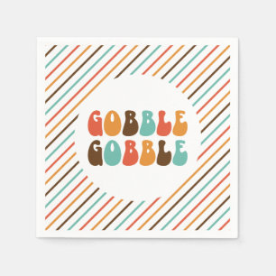 Thanksgiving Retro Gobble Gobble Servet