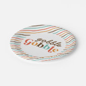 Thanksgiving Retro Gobble Papieren Borden Papieren Bordje (Gekanteld)