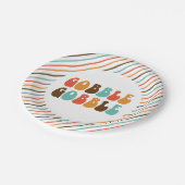 Thanksgiving Retro Gobble Papieren Borden Papieren Bordje (Gekanteld)